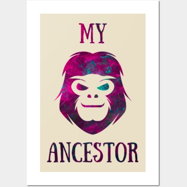 Green and Red Emerald Face of a Monkey Ancestor Wall Art by Celestial Mystery